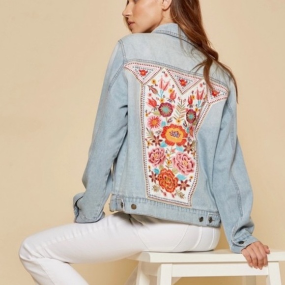 Savanna Jane Jackets & Coats Nwt Savanna Jane Floral Embroidered Jean Jacket Poshmark